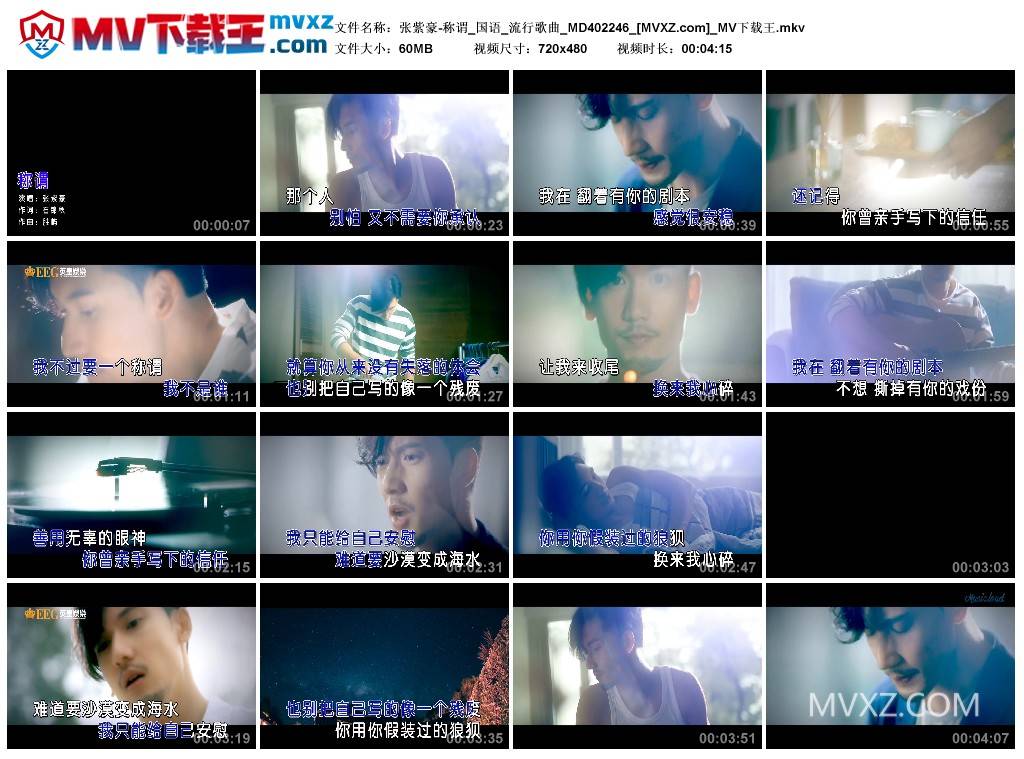 张紫豪-称谓_国语_流行歌曲_MD402246